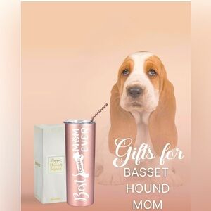 Best BASSET Mom Tumbler-Rose Gold